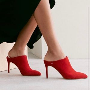 Sam Edelman Red Oran Suede Mules